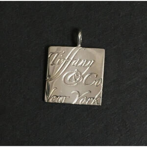 Tiffany & Co. Wavy Square Note Charm for Necklace / Pendant Sterling Silver